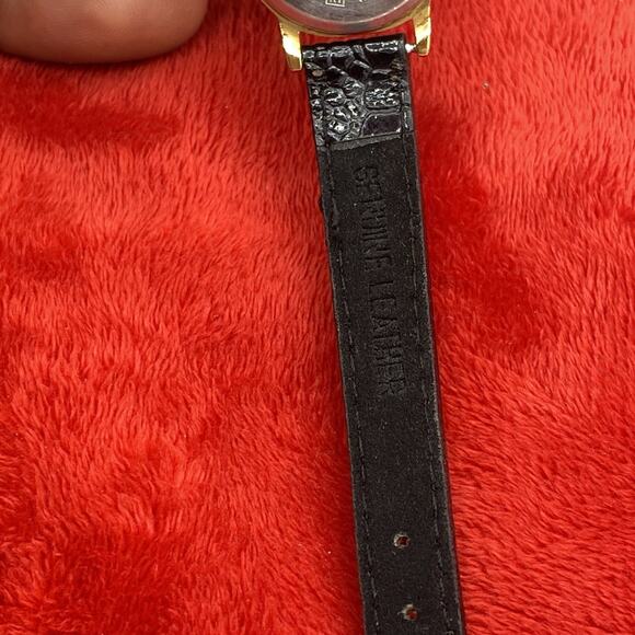 Vintage Pulsar Watch Women 24mm Gold Tone V501-X058 Leather Band Needs Battery - Picture 6 of 14